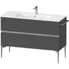 Image de Duravit Sivida bâti-support pour lavabo, 2 tiroirs, poignée profilée chromée, 1210x477x591mm, pour ME by Starck, SV4646010490000