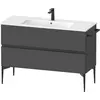 Image de Duravit Sivida Meuble sous-lavabo, 2 tiroirs, poignée encastrée noir diamant mat, 1210x477x591mm, pour ME by Starck, SV46460BD490000