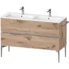 Image de Duravit Sivida bâti-support pour lavabo, 2 tiroirs, poignée profilée chromée, 1280x477x591mm, pour ME by Starck, SV4647010550000