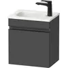 Image de Duravit Sivida bâti-support pour lavabo, charnières à gauche, poignée profilée noir diamant mat, 400x295x440mm, pour Sivida, SV4649LBD490000