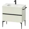 Image de Duravit Sivida Meuble sous-lavabo, 2 tiroirs, poignée encastrée noir diamant mat, 810x477x592mm, pour Sivida, SV46510BDHH0000