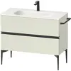 Image de Duravit Sivida Meuble sous-lavabo, 2 tiroirs, poignée encastrée noir diamant mat, 1010x477x592mm, pour Sivida, SV46520BDHH0000