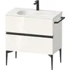 Image de Duravit Sivida Meuble sous-lavabo, 2 tiroirs, poignée encastrée noir diamant mat, 810x477x592mm, pour Sivida, SV46510BD220000