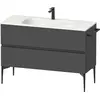 Image de Duravit Sivida Meuble sous-lavabo, 2 tiroirs, poignée encastrée noir diamant mat, 1210x477x592mm, pour Sivida, SV46530BD490000