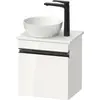 Image de Duravit Sivida Meuble sous-lavabo sur console, charnières à gauche, poignée-barre noir diamant mat, 400x325x440mm, SV4656LBD220000
