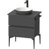 Image de Duravit Sivida Meuble sous-lavabo sur console, 2 tiroirs, poignée noire diamantée mate, 645x475x548mm, SV46570BD490000