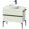 Image de Duravit Sivida Meuble sous-lavabo sur console, 2 tiroirs, poignée noire diamantée mate, 845x475x548mm, SV46580BDHH0000