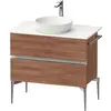 Image de Duravit Sivida Meuble sous-lavabo sur console, 2 tiroirs, poignée profilée chromée, 845x475x548mm, SV4658010790000