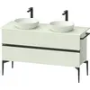 Image de Duravit Sivida Meuble sous-lavabo sur console, 2 tiroirs, poignée noire diamantée mate, 1315x475x548mm, SV46610BDHH0000