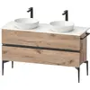 Image de Duravit Sivida Meuble sous-lavabo sur console, 2 tiroirs, poignée noire diamantée mate, 1315x475x548mm, SV46610BD550000