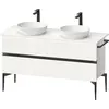 Image de Duravit Sivida Meuble sous-lavabo sur console, 2 tiroirs, poignée noire diamantée mate, 1315x475x548mm, SV46610BD220000
