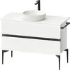 Image de Duravit Sivida Meuble sous-lavabo sur console, 2 tiroirs, poignée noire diamantée mate, 1045x475x548mm, SV46590BD180000