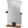 Image de Duravit Sivida miroir, noir diamant mat, 450x36x650mm, éclairage à poser, interrupteur à détecteur, raccordement au réseau, SV74200BD790000