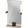 Image de Duravit Sivida miroir, noir diamant mat, 450x36x650mm, éclairage à poser, interrupteur à détecteur, raccordement au réseau, SV74200BD550000