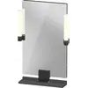 Image de Duravit Sivida miroir, noir diamant mat, 450x36x650mm, éclairage à poser, interrupteur à détecteur, raccordement au réseau, SV74200BD490000