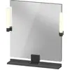 Image de Duravit Sivida miroir, noir diamant mat, 650x36x650mm, éclairage à poser, interrupteur à détecteur, raccordement au réseau, SV74210BD490000