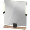Image de Duravit Sivida miroir, noir diamant mat, 650x36x650mm, éclairage à poser, interrupteur à détecteur, raccordement au réseau, SV74210BD550000