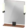 Image de Duravit Sivida miroir, noir diamant mat, 650x36x650mm, éclairage à poser, interrupteur à détecteur, raccordement au réseau, SV74210BD790000