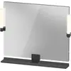 Image de Duravit Sivida miroir, noir diamant mat, 850x36x650mm, éclairage à poser, interrupteur à détecteur, raccordement au réseau, SV74220BD490000