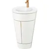 Image de Duravit Starck 1 c-bonded Ensemble au sol, rond, 560x864x605mm, lavabo blanc satiné, poignée bronze, S19512O04360000