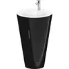 Image de Duravit Starck 1 c-bonded Ensemble au sol, rond, 560x864x605mm, lavabos blanc satiné, poignée chrome, S19512O10400000