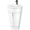 Image de Duravit Starck 1 c-bonded Ensemble au sol, rond, 560x864x605mm, lavabo blanc satiné, poignée noir diamant, S19512OBD850000