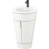 Image de Duravit Starck 1 c-bonded Ensemble au sol, rond, 560x864x605mm, lavabos blanc ultra-brillant, poignée noir diamant, S19513OBD360000
