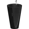 Image de Duravit Starck 1 c-bonded Ensemble au sol, rond, 560x864x605mm, lavabos noir mat, poignée chrome, S19514O10400000