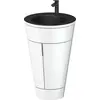 Image de Duravit Starck 1 c-bonded Ensemble au sol, rond, 560x864x605mm, lavabo noir mat, poignée diamant noir, S19514OBD850000