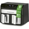 Image de GOURMETmaxx Friteuse à air chaud à double chambre 2x3,5L | Airfryer 7L Préparation particulièrement pauvre en graisses 10 programmes Minuterie cuisson précise Arrêt automatique Noir