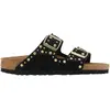 Image de Sandales Birkenstock, modèle Arizona Rivet, couleur noire, pour femme, unies