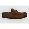 Image de Birkenstock Naples Wrapped Suede Leather Sandales marron 40