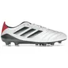 Image de adidas Copa Icon 2 FG, blanc et noir, avec des accents rouge rubis - Taille EU 42