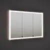 Image de Armoire miroir burgbad RL20, 121 cm, avec cadre lumineux en verre transparent, conçue pour être fixée au mur