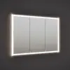 Image de Armoire miroir burgbad RL20, 121 cm, avec cadre lumineux en verre transparent, conçue pour être fixée au mur