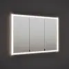 Image de Armoire miroir burgbad RL20, 121 cm, avec cadre lumineux en verre transparent, conçue pour être fixée au mur