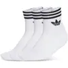 Image de Adidas Ankle 3 Pack Unisexe - Chaussettes, Blanc - Taille 40-42 - Coton