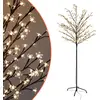 Image de Spetebo Arbre à fleurs de cerisier pour l'extérieur avec 180 fleurs LED - H 180 cm - Arbre à lumières Sakura blanc chaud illuminé avec fiche secteur IP44