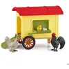 Image de Playset poulailler mobile Schleich Farm World avec 3 figurines et oeufs Jaune - Neuf