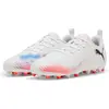 Image de Puma Future 8 Play Mg, chaussures de football pour jeunes, couleur blanche, pointure EU 35 1/2. Chaussures pour enfants, couleur blanche, pointure EU 35 1/2