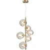 Image de Lampe à suspension, métal. Or, H 170 cm