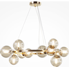 Image de Suspension, métal verre, or ambre, D 67 cm
