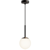 Image de Suspension, métal verre, noir, D 15 cm