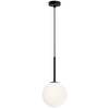 Image de Suspension, métal verre, noir, D 20 cm