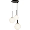 Image de Suspension, métal verre, noir, D 40 cm