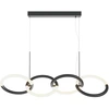 Image de Lampe LED suspendue, anneaux métalliques, noir, 4 flammes