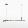 Image de Suspension LED, alu noir doré, silkon blanc, H 150 cm