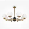 Image de Suspension, métal verre, laiton, 8 flammes, D 81 cm