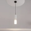 Image de Lampe suspendue noire avec abat-jour en verre blanc Memory 1xE14 40W Maytoni
