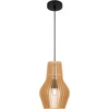 Image de Maytoni suspension noir abat-jour bois Ø20cm E27 40W Roots lampe design